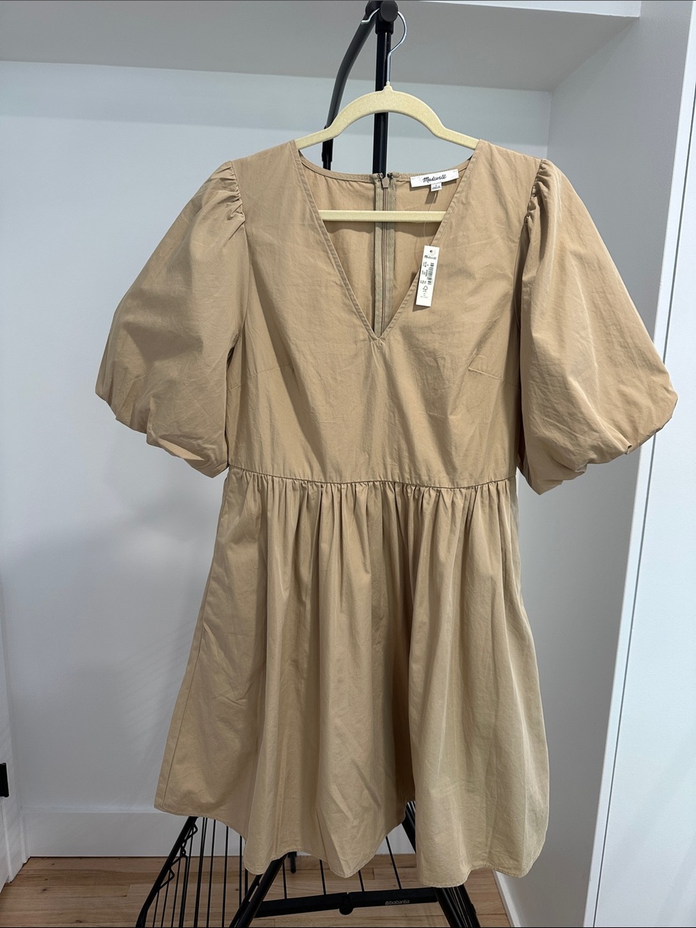 NWT MADEWELL cotton dress in tan color size M